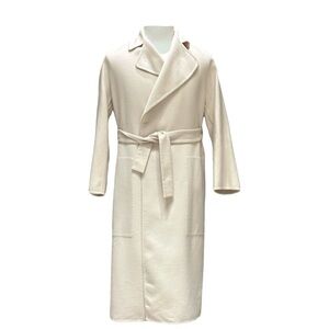 Hermes Cashmere Cream Belted Long Coat NEW see description